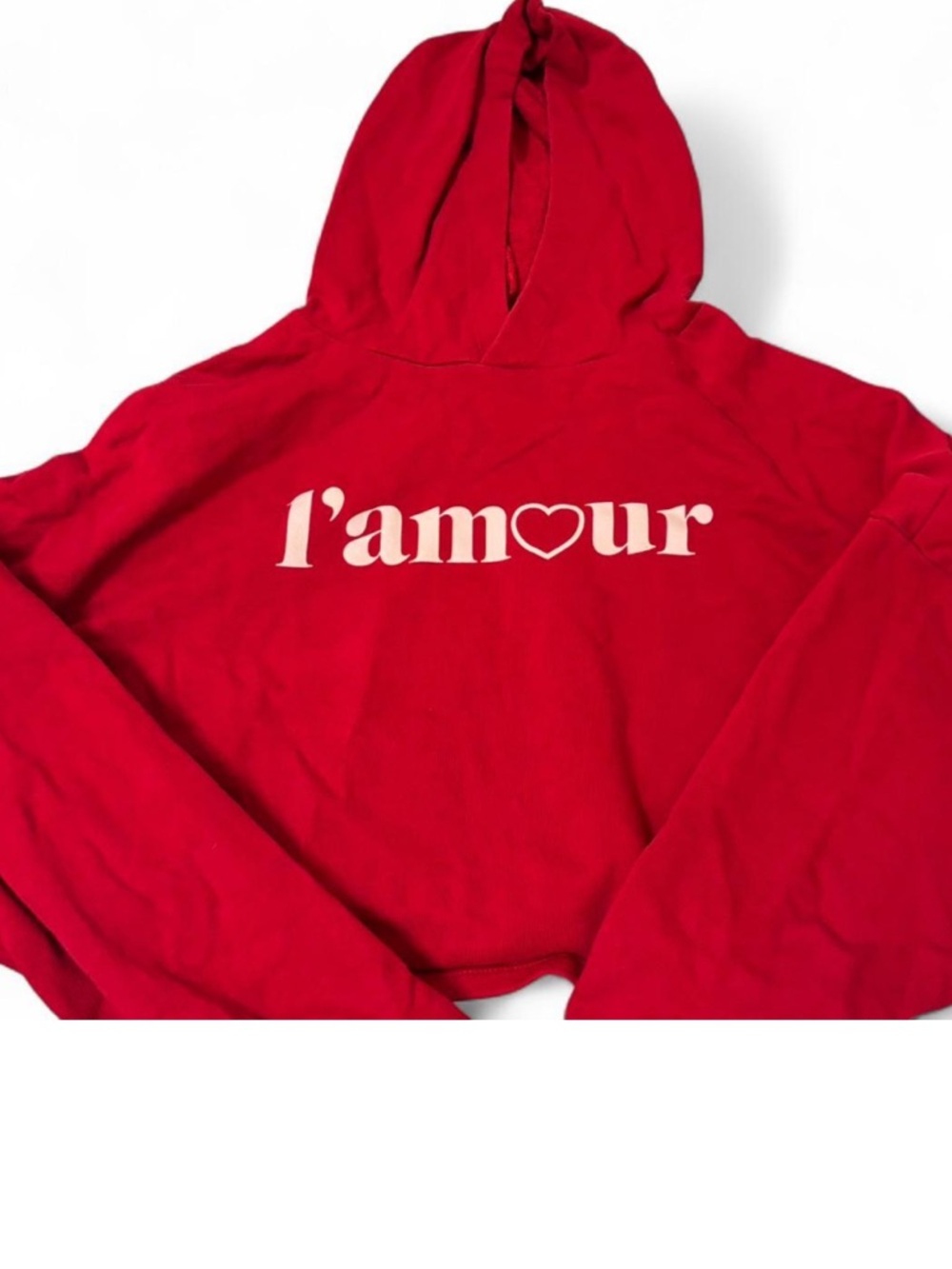 Divided Red 'l'amour' Graphic Hoodie